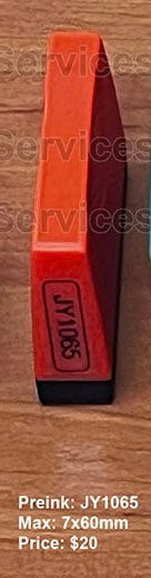 Preink Stamp: JY1065 (Max: 7 x 63mm)